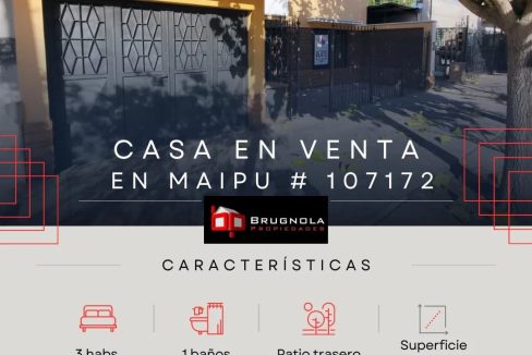 🔺Casa en Venta - #107172 📍Ubicación: Calle Funes 157, Gutiérrez, Maipú 🟥Características: ▪️Living Comedor ▪️Galeria ▪️3 Dormitorios ▪️1 Baño ▪️Depósito ▪️Cochera ▪️Patio ▪️¡Todos los servicios incluidos! 🟥Superficie: ▪️Terreno: 280 m² ▪️Cubierta: 189 m² 📱Contactate: +54 9 2617 04-9178 ¡No te pierdas esta oportunidad! #brugnolainmoviliaria #inmoviliaria #terrenoenventa #ventainmobiliaria #mendoza